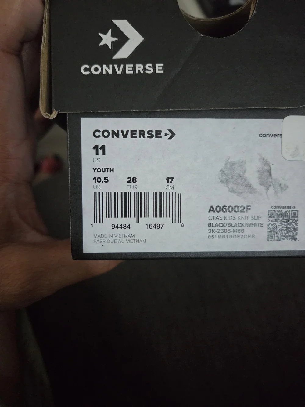 Brand New With Box Converse Black and White Low Top Kids' Sneakers